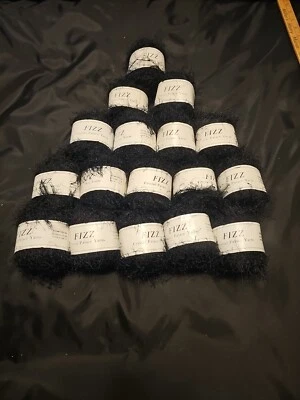 17 Balls Crystal Palace Yarns Fizz Eyelash Black #7321 120 Yards Lot Of 17! - Image 1 of 4