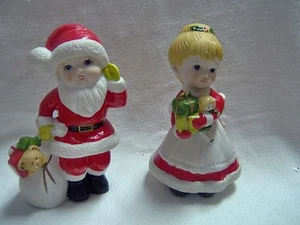 Papá Noel y la señora Claus Homco Child vintage 5,5 pulgadas de alto - Imagen 1 de 4