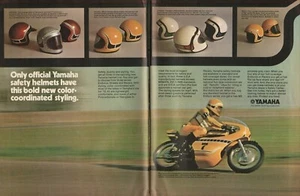 1972 Yamaha Motorcycle Helmets - 2-Page Vintage Motorcycle Ad - Picture 1 of 1