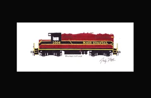 Mass Coastal GP7u #2006 11"x17" Matted Print Andy Fletcher signed - Picture 1 of 1