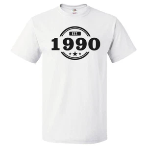 35th Birthday Gift For 35 Year Old Established 1990 T Shirt - Picture 1 of 1