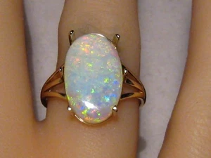 4,9 ct. Australischer Opal Ring, massiv 14kt Gelbgold - Bild 1 von 14
