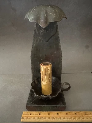 VELA SINTÉTICA DE METAL GÓTICO ASPECTO APLIQUE DE PARED NECESITA CABLEADO VINTAGE Foto 1 de 4