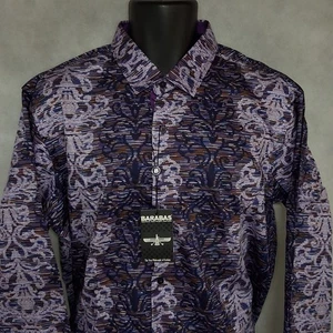 Barabas Men's Button Front Shirt XXL Purple Long Sleeves New With Tags - Picture 1 of 6