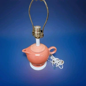 Fiesta Ware Pumpkin Color Teapot Lamp - Picture 1 of 10
