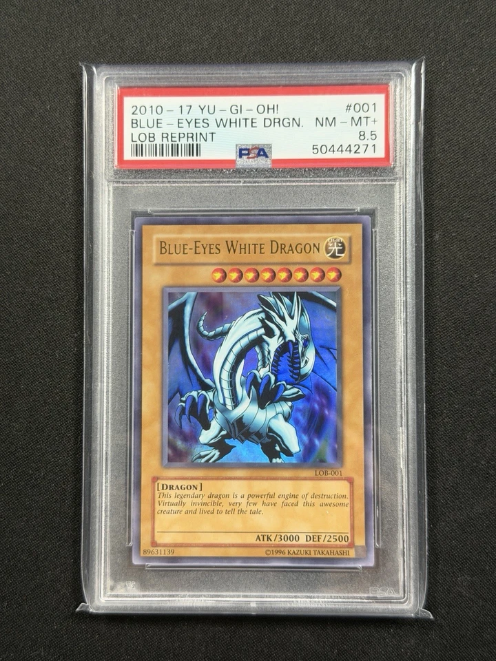 Blue-Eyes White Dragon – 2010–17 LOB Reprint – PSA 8.5 NM-MT+ - Image 1 of 2