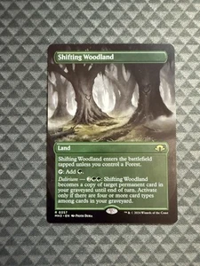 MTG Shifting Woodland #0357 Borderless Raro Orizzonti Moderni 3 (MH3) - Foto 1 di 4