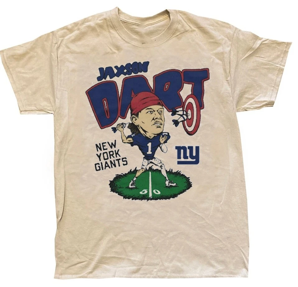 New York Giants NFL Football Jaxson Dart Caricature 2025 sand shirt KV38831 - Image 1 of 1