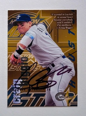 Craig Biggio signed #135 1996 Skybox Circa Baseball - Houston Astros Autograph  - Image 1 of 2