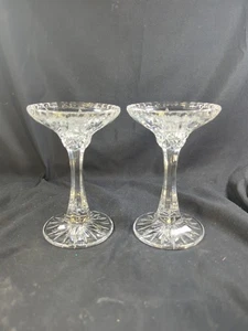 Par 2 Elegantes Candelabros Gorham King Edward 6" T Cristal Vidrio Único - Imagen 1 de 6