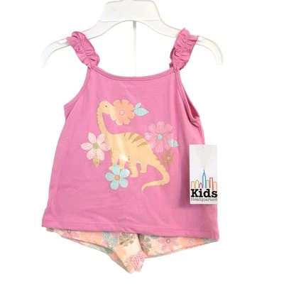 Nuevo con etiquetas Conjunto de 2 Pantalones Cortos Dinosaurios para Niños Cuartel General Niñas Verano Primavera 5 Foto 1 de 4