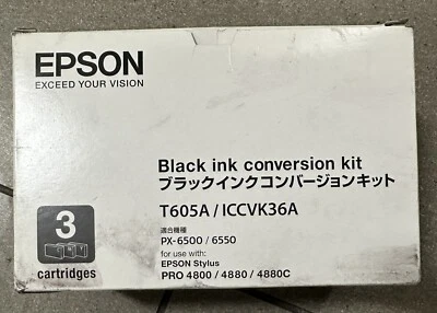 EPSON STYLUS PRO 4800/4880 PX-6500/6550 BLACK INK CONVERSION KIT T605A/ICCVK36A - Image 1 of 2