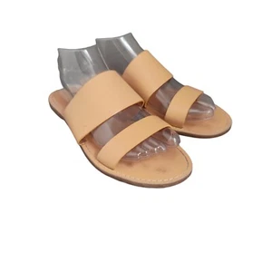 MADEWELL Womens Double Strap Slide Sandals Tan Brown Leather Size 8 - Picture 1 of 11
