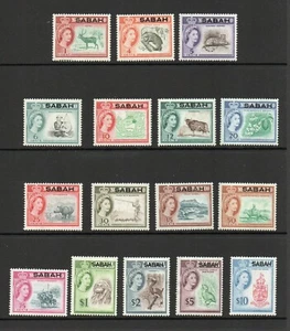 SABAH OVERPRINT ON NORTH BORNEO SG 408-23 1964   SET MNH - Picture 1 of 2