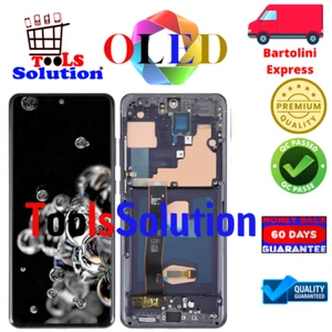 DISPLAY SAMSUNG S20 ULTRA 5G SM-G988B G988BZ SOFT OLED FULL SIZE + FRAME BLACK - Zdjęcie 1 z 3