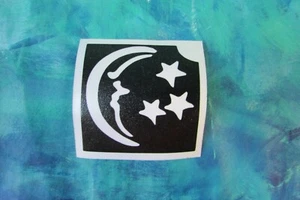 (Lot of 4) ~ 3 layer glitter tattoo stencils 2"~Moon and Stars~ Nice - Picture 1 of 2