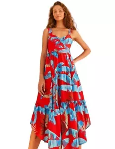Farm Rio süßes dschungelrotes Midikleid - Größe XS - Bild 1 von 12