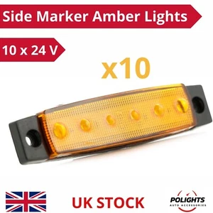 10x 24v LED Naranja Marcador Lateral Ámbar Luz Indicador Remolque Camión Furgoneta Autobús - Imagen 1 de 10