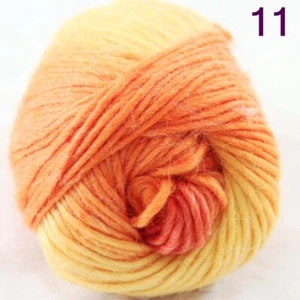 SALE 1ballx50g NEW Chunky Colorful Hand Knitting Wool Yarn Yellow Orange - Picture 1 of 24