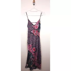 Free People Floral Slip Lingerie Dress You Better Side Black Women's Size S NWT - Picture 1 of 5