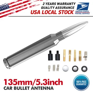 5.3"METAL UNIVERSAL AM/FM CAR AUDIO STEREO Silver ANTENNA MAST ADAPTERS ANT-1223 - Picture 1 of 12