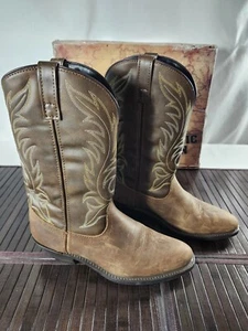 Laredo Lea Vamp Fox Brown Leather Western Cowgirl Boots Womens Size 9 M #5742 - Picture 1 of 18