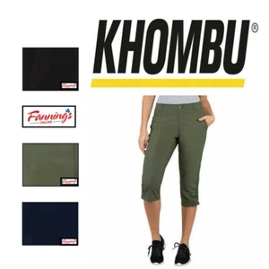  Khombu Ladies' Capri Pant Stretch Waistband Adjustable Leg Zip Pocket E44 - Picture 1 of 12