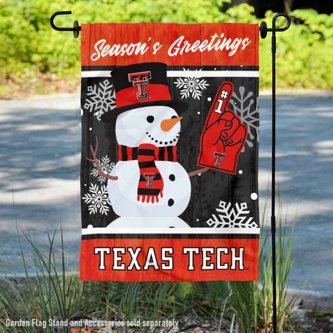 Texas Tech Red Raiders Holiday Winter Snow Garden Flag and Yard Banner Cover