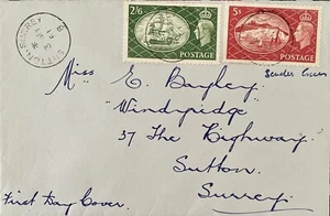 GB KGVI 1951 FDC FESTIVAL OF BRITAIN 2s6d & 5s ZWEI HOHE WERTE HOHER C.V £350/- - Bild 1 von 2