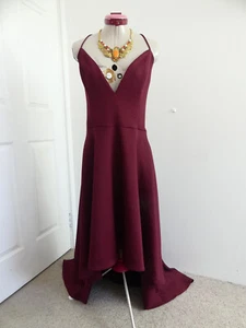 SHOWPO Red Wine Hi-Low DRESS Size 20 NWT NEW Sleeveless Prom Evening Event - Picture 1 of 7