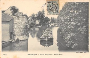 CPA 45 MONTARGIS BORDS DU CANAL VIEILLE TOUR PENICHE - Picture 1 of 1
