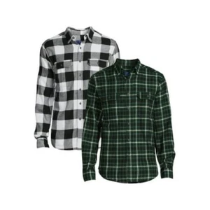 George Mens Long Sleeve Flannel Shirts 2-Pack Size 30/32 XS - Picture 1 of 1