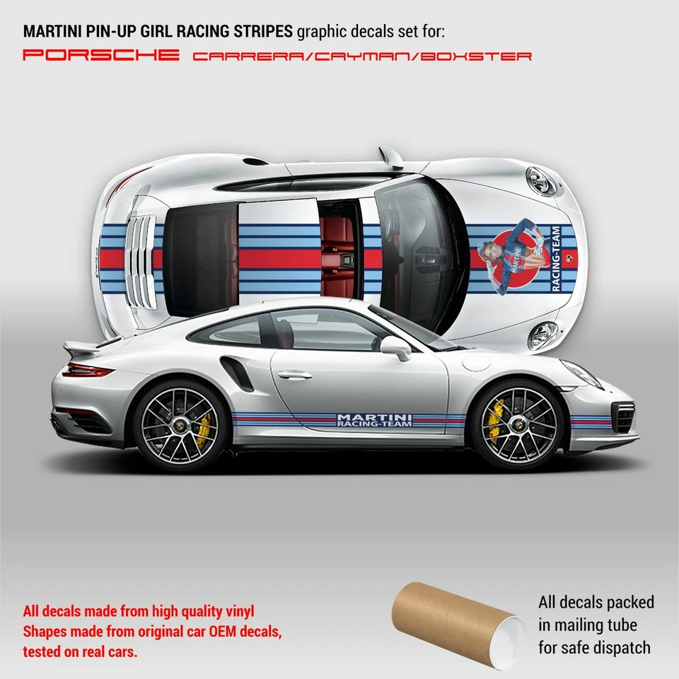 Martini Pin Up Girl stripes set for Porsche Carrera / Cayman / Boxster - Image 1 of 1