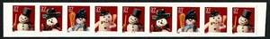 USA, SCOTT # 3680-3683, STRIP OF 9 PNC9 #G1111 COIL MNH CHRISTMAS SNOWMAN - Picture 1 of 1