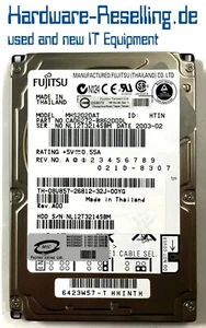 Fujitsu 20GB IDE 2,5" 4200RPM MHS2020AT CA067272-B86200DL TH08U8572681232J00YG - Bild 1 von 2