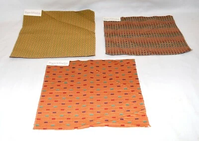 Roger Arlington Lot of 3 Stripes and Dots Rayon Cotton Upholstery Fabric Samples - Image 1 of 4