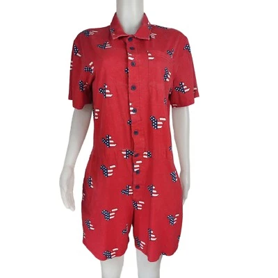 Mameluco Disney Mickey Mouse Talla L Rojo Patriótico 4 de Julio Bandera Americana Algodón Foto 1 de 4