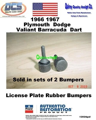 67 Valiant Barracuda Dart 1966 matrícula parachoques de goma 1943547 EE. UU. MoPar Foto 1 de 2