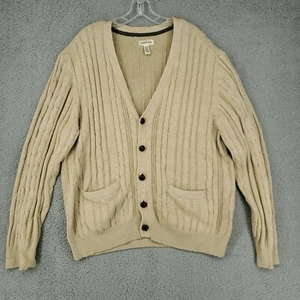 St. John's Bay Beige Womens XL Beige "Grandpa" Button Up Knit Cardigan Sweater - Picture 1 of 9