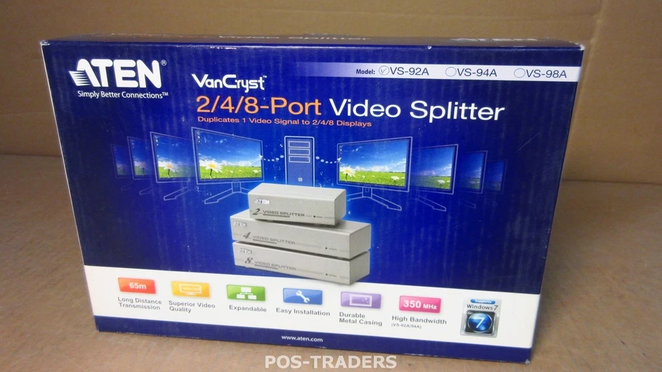 ATEN VS92A-C - 2/4/8-PORT VIDEO SPLITTER 1920 x 1440@60Hz - NEW NEU IN BOX - Bild 1 von 4