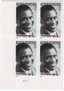 Scott #3834 Paul Robeson (Black Heritage) Plate Block of 4 Stamps - MNH - Picture 1 of 1
