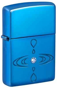 Zippo 48918, Deep Carved Armor Lighter, Ripple Design, High Polish Blue, Crystal - Picture 1 of 3