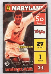 CSOC 2007 Maryland Men's Pocket Soccer Schedule Card-Stephen King - Picture 1 of 1