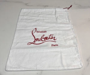 Christian Louboutin Paris White Logo Shoe Dust Storage Bag ~ 15" x 11.5” - Picture 1 of 4