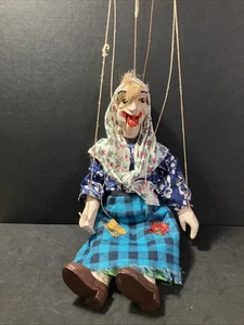 Early Vintage Czech Witch Grizelda marionette String Puppet - Picture 1 of 17