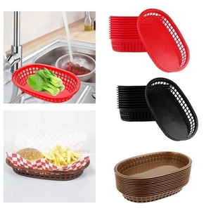 12 Stück Ovale Fast Food Körbe Feinkostkörbe für Restaurants Picknick Huhn - Bild 1 von 20