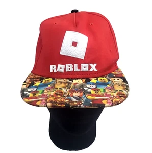 Roblox Boys Baseball Cap Hat Youth Size OSFM Black Red Minecraft - Picture 1 of 7