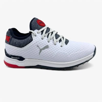 PUMA Proadapt Alphacat White Navy High Risk Red Mens Waterproof Golf Shoes - Image 1 of 4