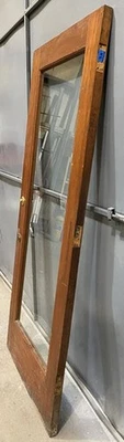 Puerta interior de madera y vidrio rescatado 35,75 x 85 chapa completa de vidrio, roble y nogal Foto 1 de 4