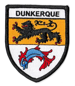 Dunkirk patch embroidered crest transfer heat sticker patch coat of arms Northern France - Picture 1 of 7